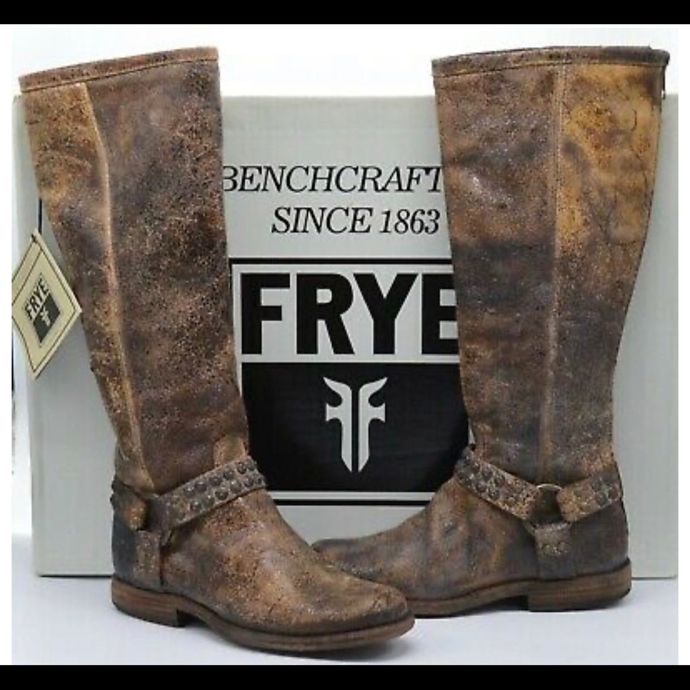 Frye Phillip Studded Harness Tall Boots